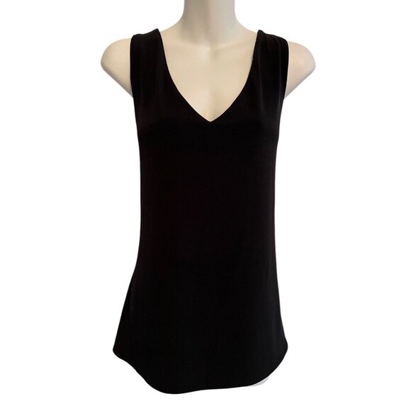 Reversible Tank Shell Top Black and White Polkadot & Black V-Neck Sleeveless Lg - Picture 5 of 9